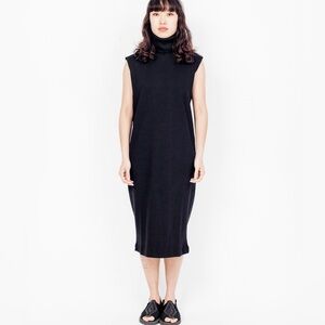 KowTow Black Building Block Rib Roll Neck Sleeveless Dress Minimalist Size XS